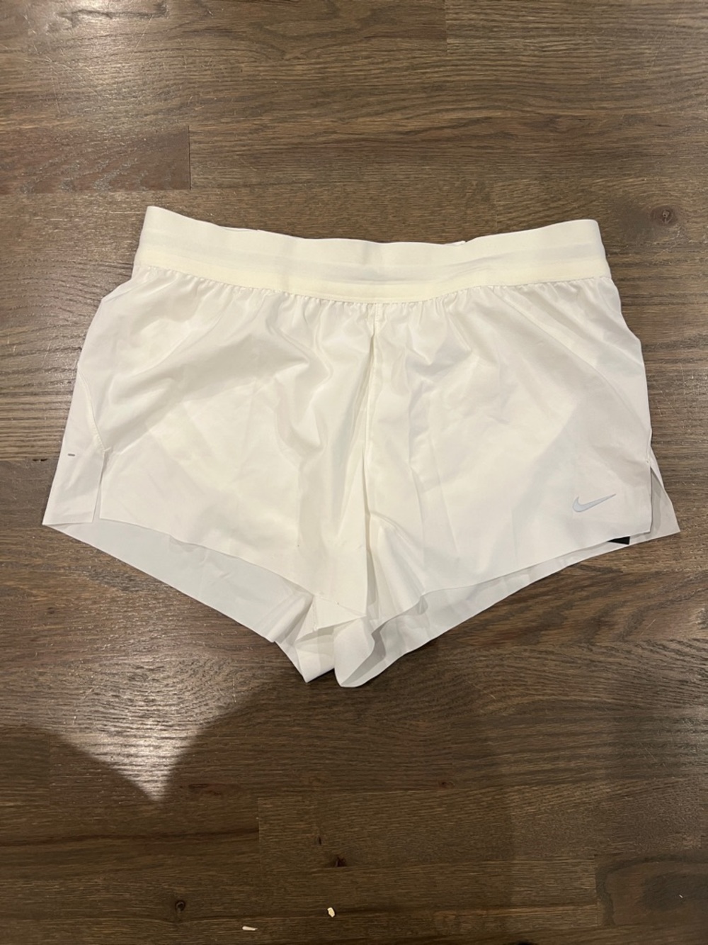 Nike White Women's Running Shorts with Swoosh